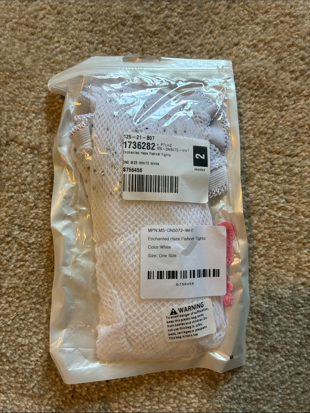 NWT White Enchanted Haze Fishnet Tights